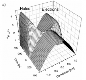 Ultrafast polarization dynamics in biased quantum wells under strong femtosecond optical excitation