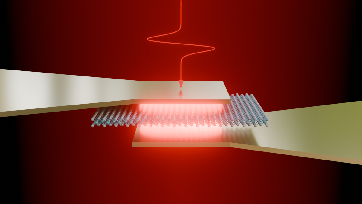 Terahertz field effect in a two-dimensional semiconductor